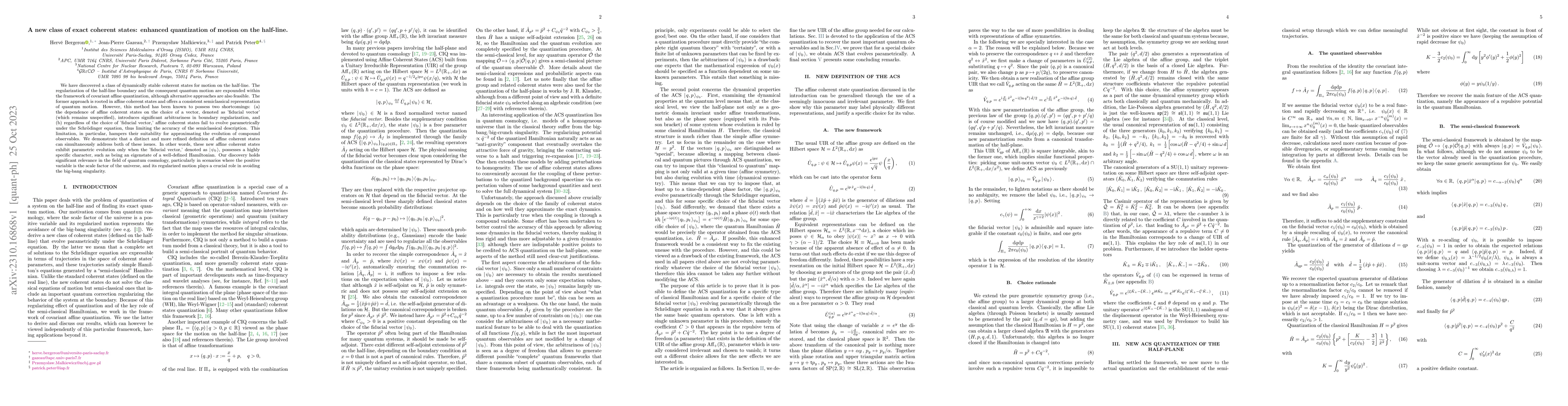 Thumbnail for A new class of exact coherent states: enhanced quantization of motion on
  the half-line