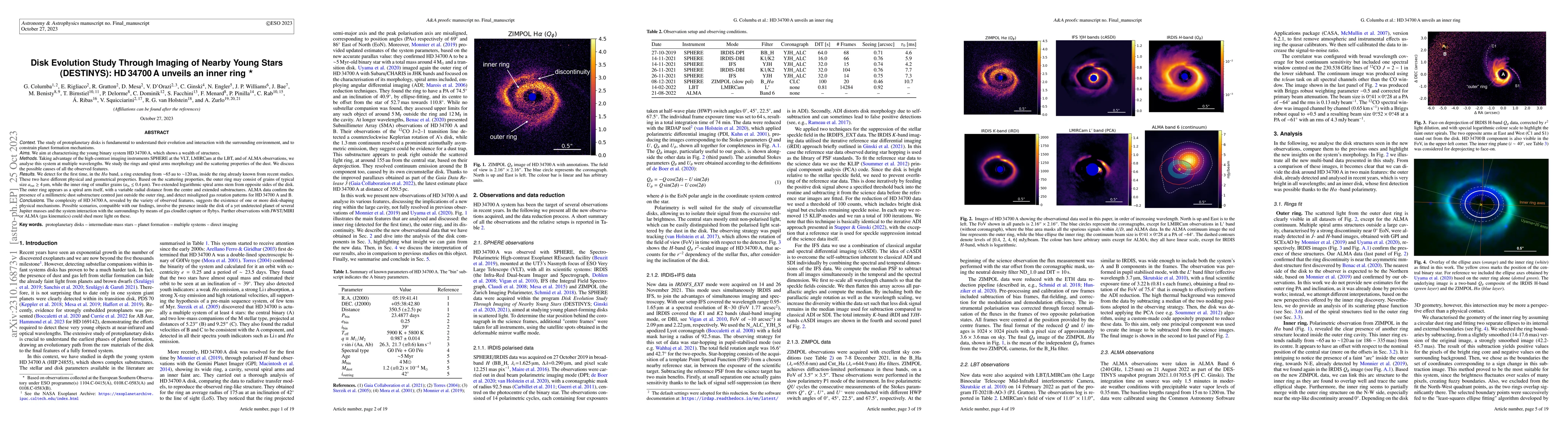 Thumbnail for Disk Evolution Study Through Imaging of Nearby Young Stars (DESTINYS):
  HD 34700 A unveils an inner ring