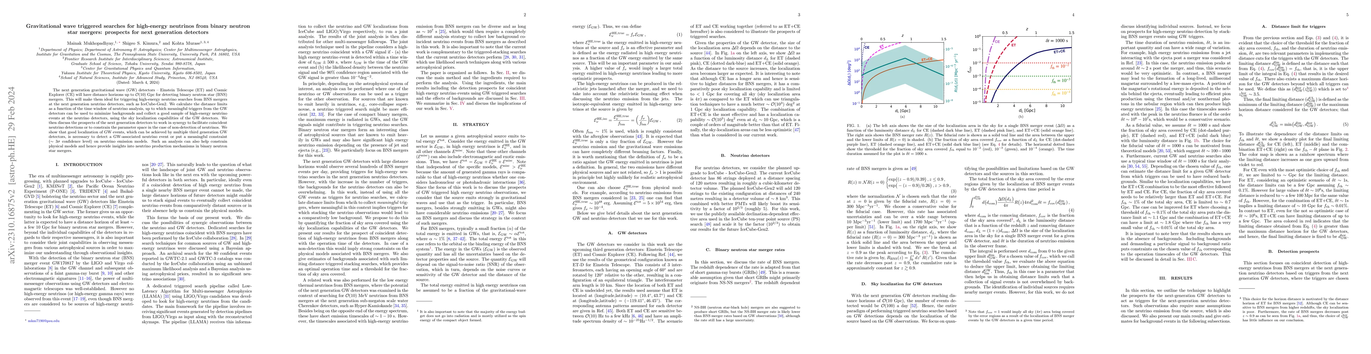 Thumbnail for Gravitational wave triggered searches for high-energy neutrinos from
  binary neutron star mergers: prospects for next generation detectors