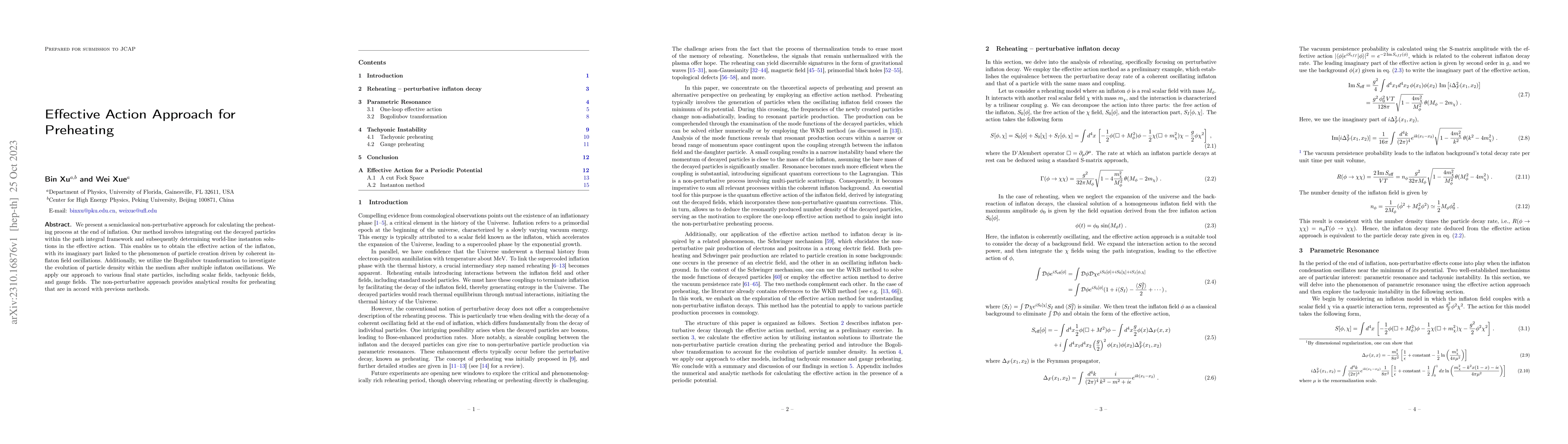 Thumbnail for Effective Action Approach for Preheating