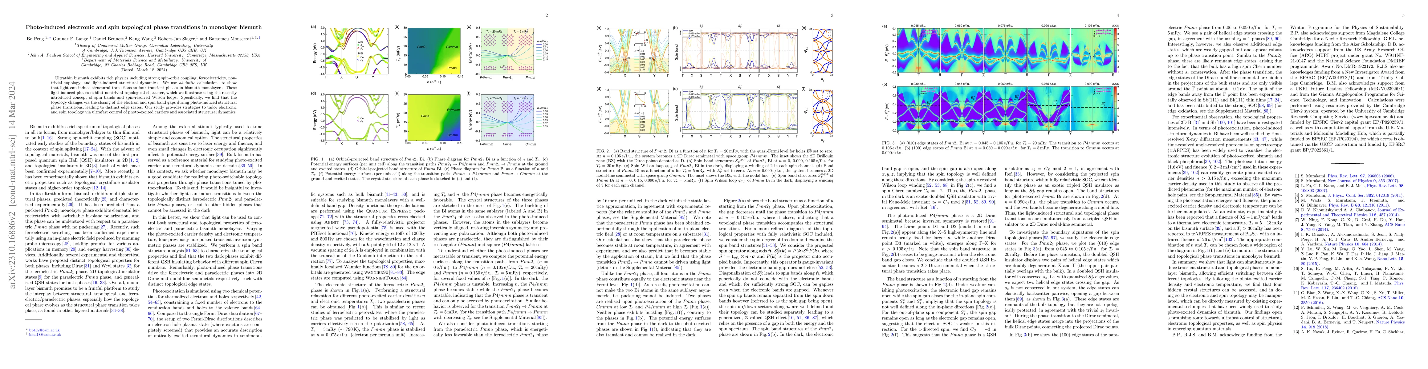 Thumbnail for Photo-induced electronic and spin topological phase transitions in
  monolayer bismuth