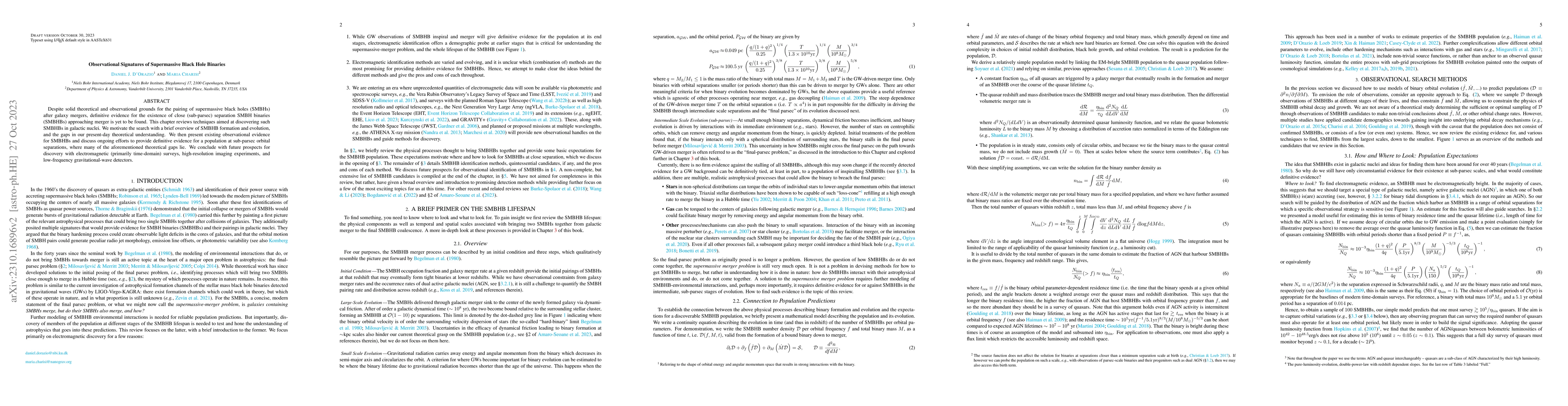 Thumbnail for Observational Signatures of Supermassive Black Hole Binaries