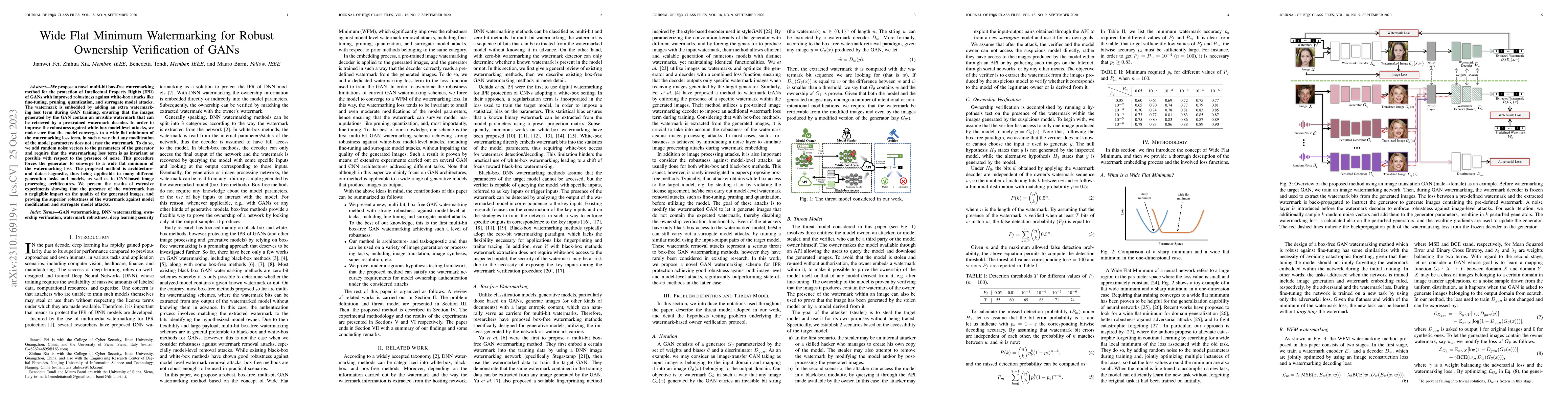 Thumbnail for Wide Flat Minimum Watermarking for Robust Ownership Verification of GANs