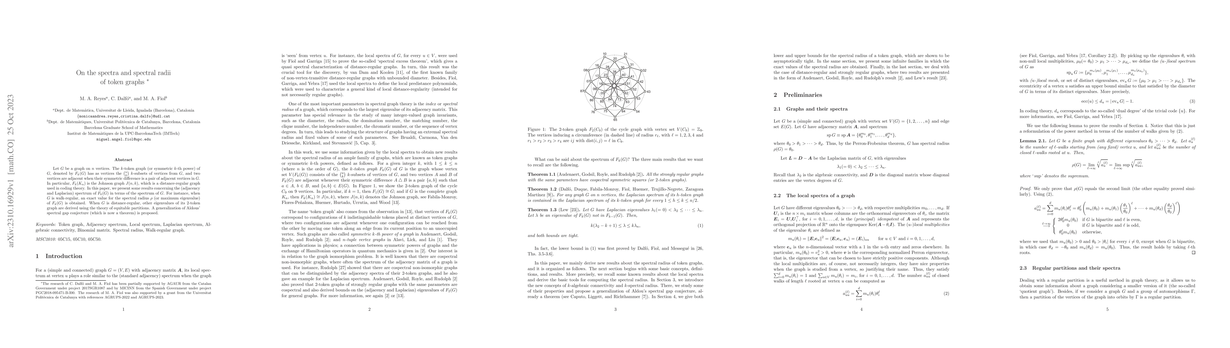 Thumbnail for On the spectra and spectral radii of token graphs