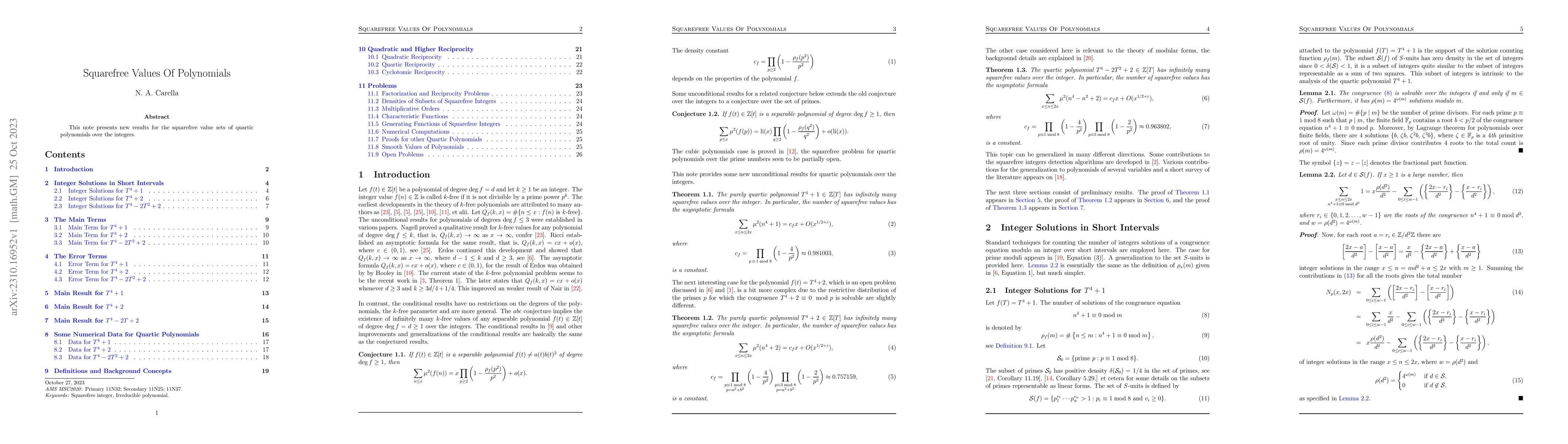 Thumbnail for Squarefree Values Of Polynomials