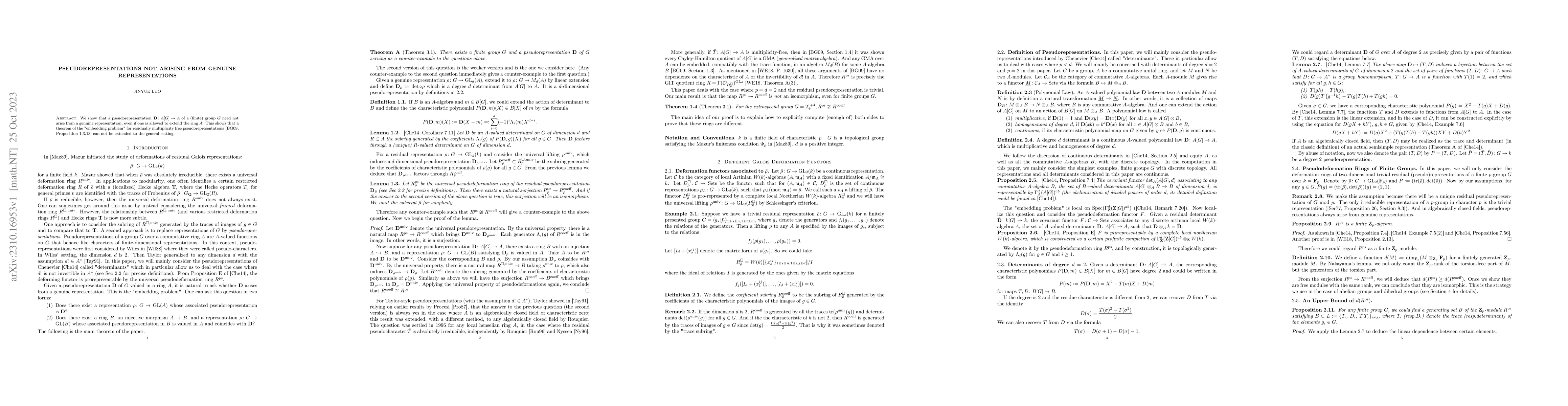 Thumbnail for Pseudorepresentations not arising from genuine representations