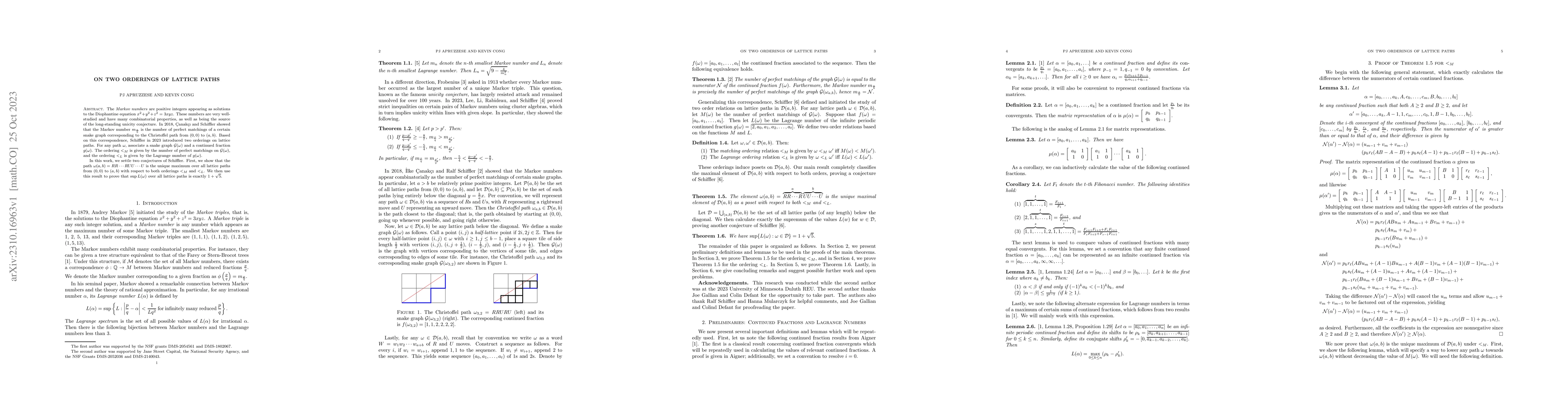 Thumbnail for On Two Orderings of Lattice Paths