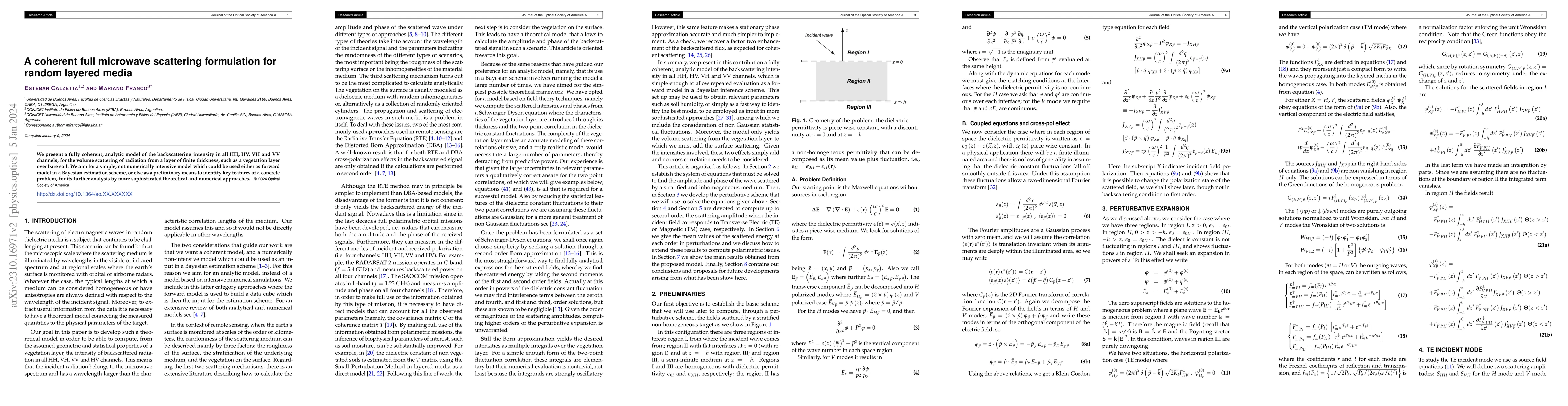 Thumbnail for A coherent full microwave scattering formulation for random layered
  media