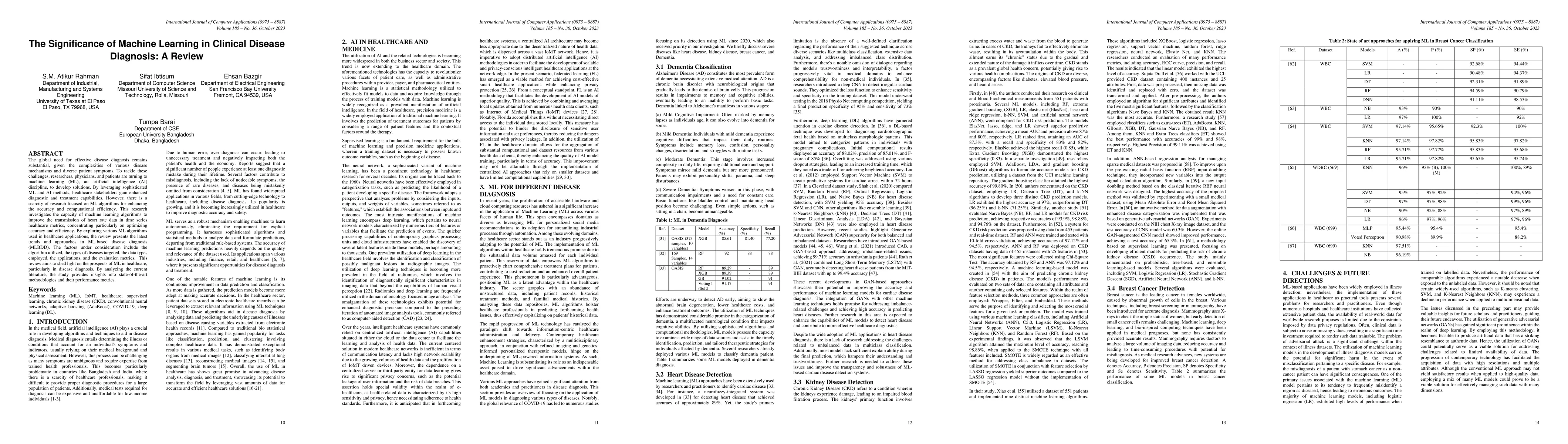Thumbnail for The Significance of Machine Learning in Clinical Disease Diagnosis: A
  Review