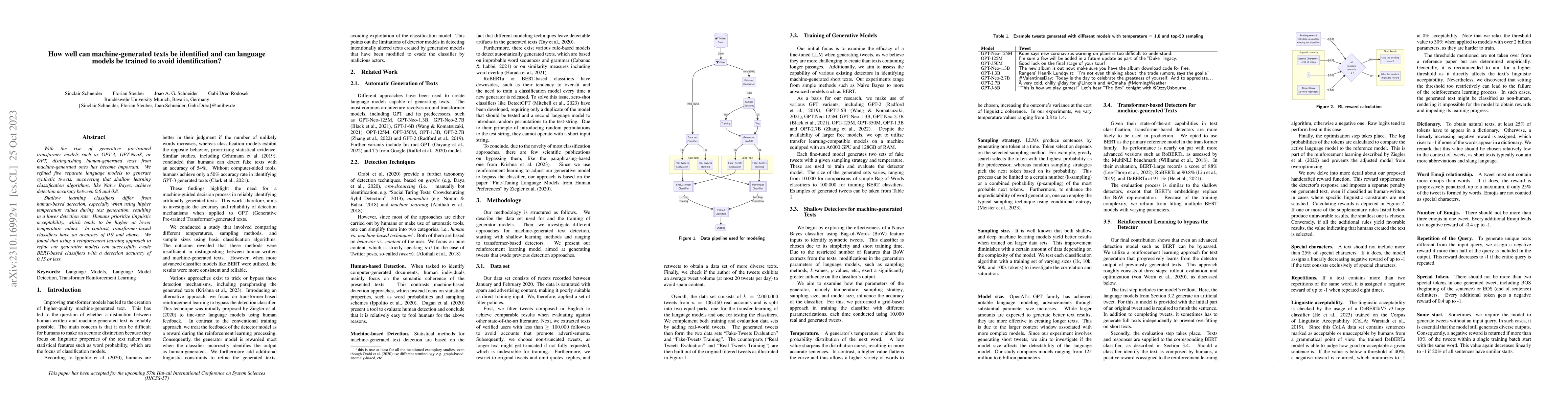 Thumbnail for How well can machine-generated texts be identified and can language
  models be trained to avoid identification?