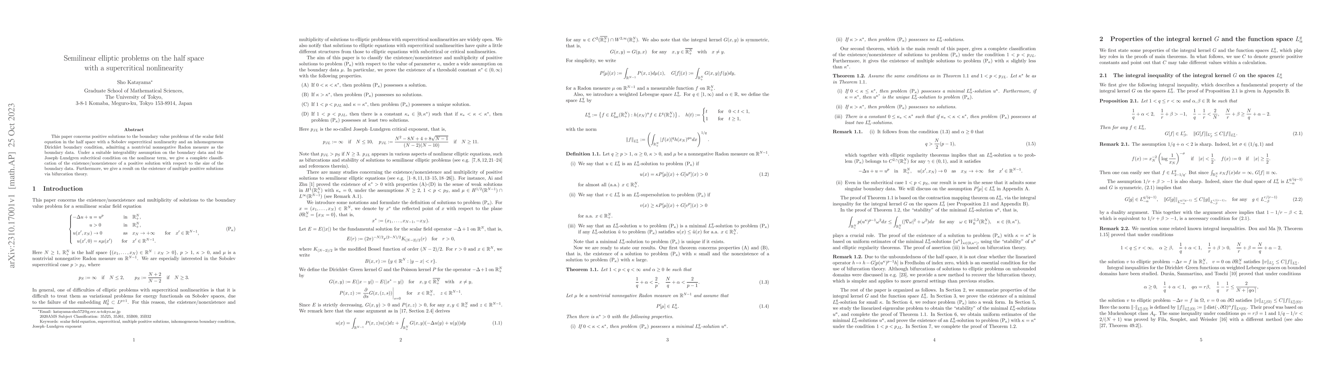 Thumbnail for Semilinear elliptic problems on the half space with a supercritical
  nonlinearity