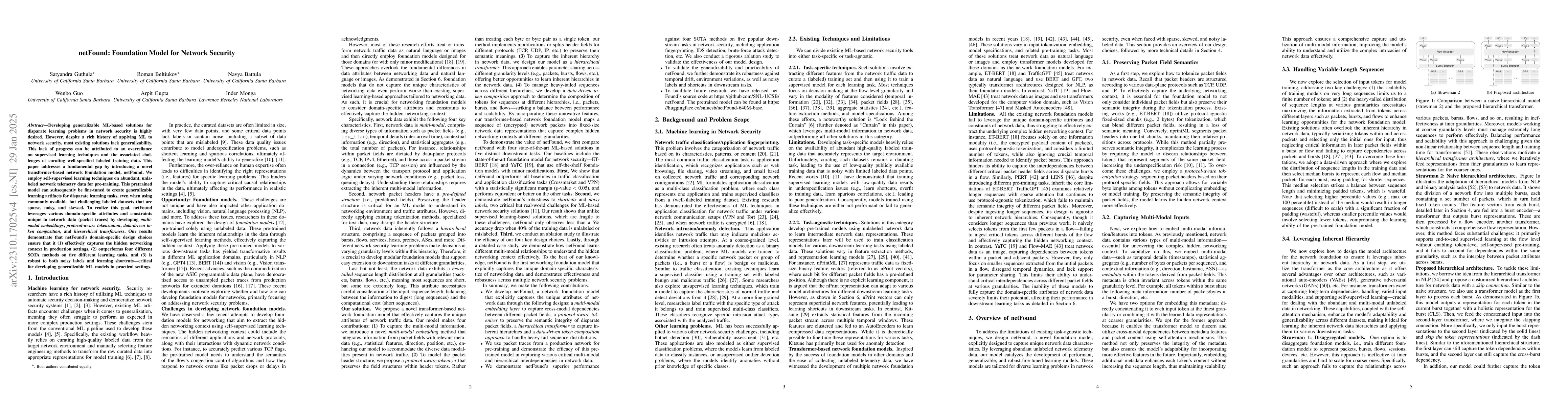 Thumbnail for netFound: Foundation Model for Network Security