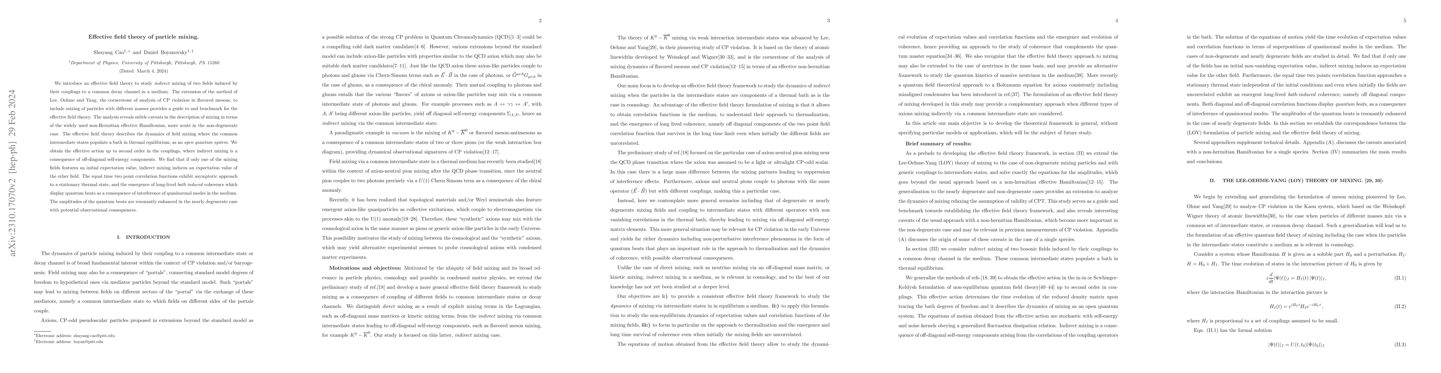 Thumbnail for Effective field theory of particle mixing