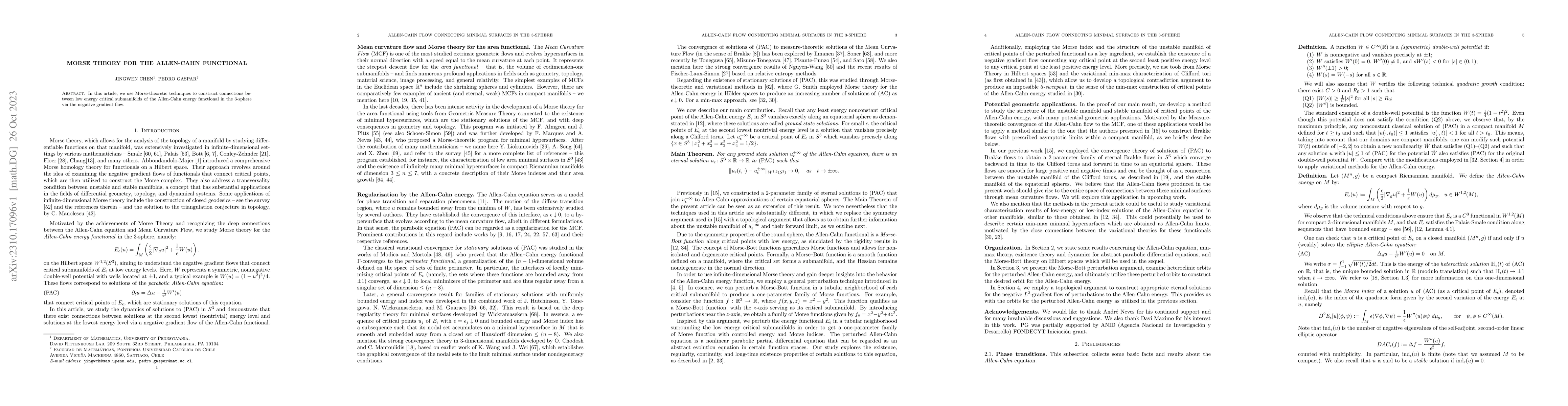 Thumbnail for Morse theory for the Allen-Cahn functional