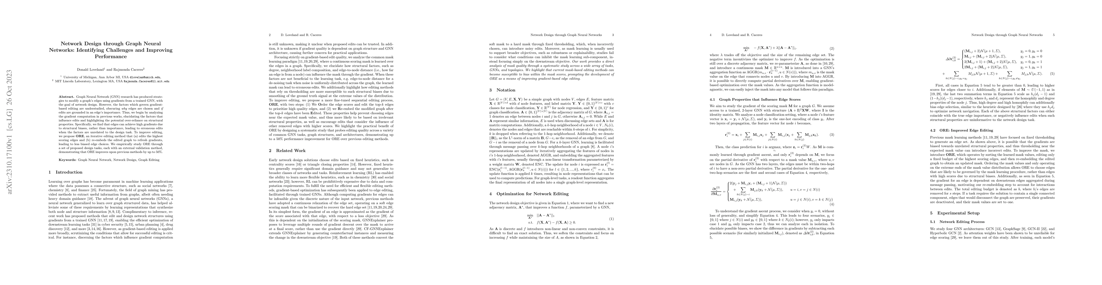 Thumbnail for Network Design through Graph Neural Networks: Identifying Challenges and
  Improving Performance