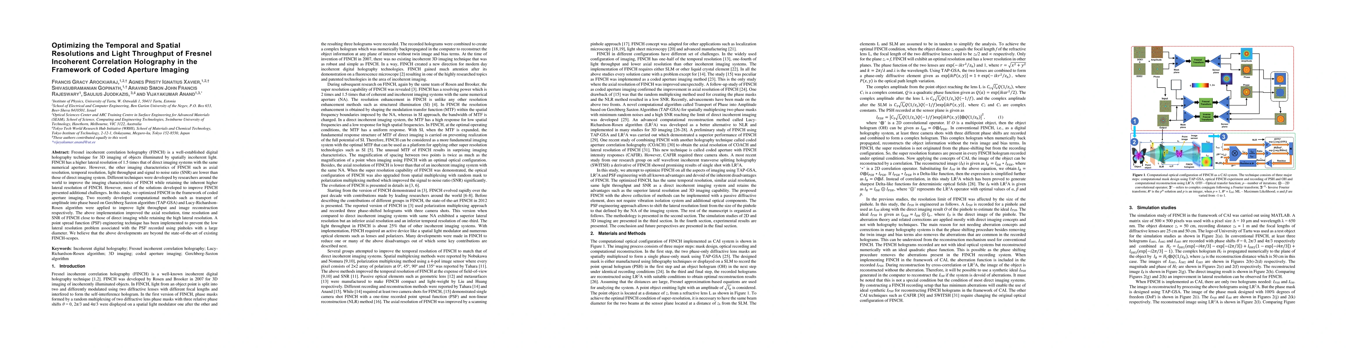 Thumbnail for Optimizing the Temporal and Spatial Resolutions and Light Throughput of
  Fresnel Incoherent Correlation Holography in the Framework of Coded Aperture
  Imaging