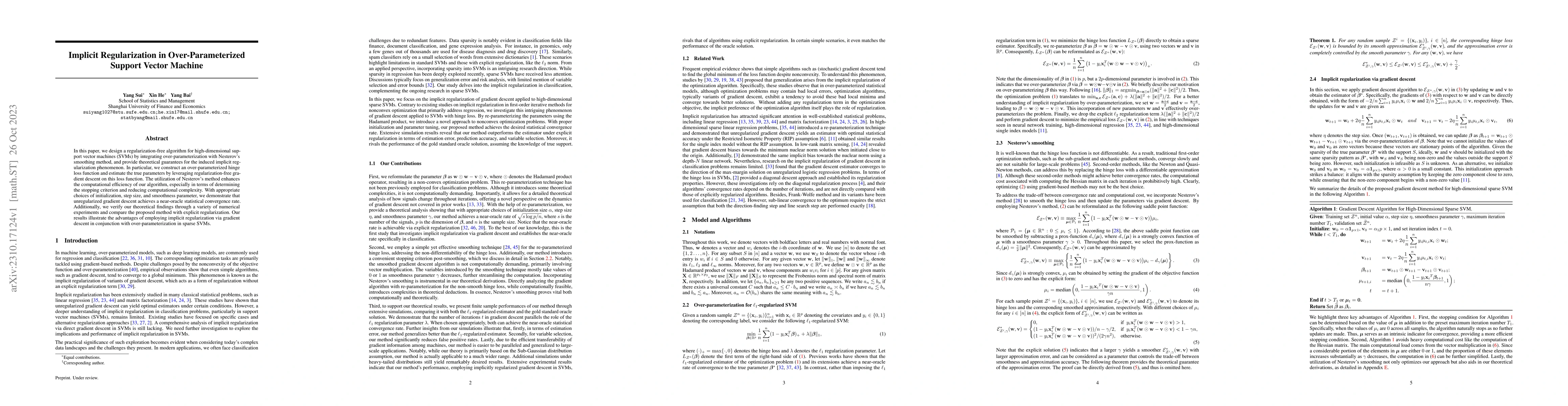 Thumbnail for Implicit Regularization in Over-Parameterized Support Vector Machine
