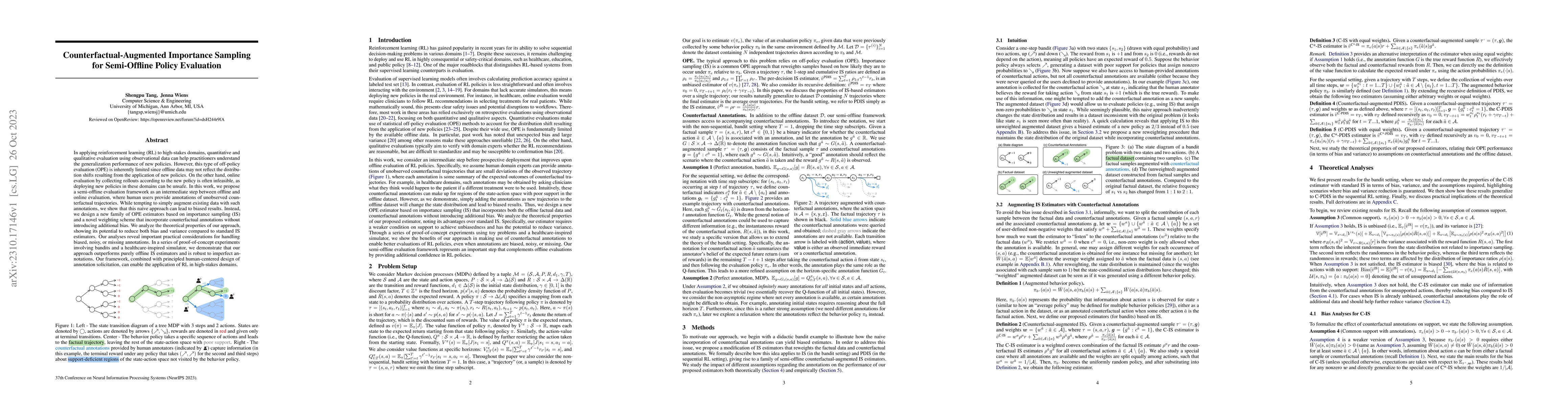 Thumbnail for Counterfactual-Augmented Importance Sampling for Semi-Offline Policy
  Evaluation