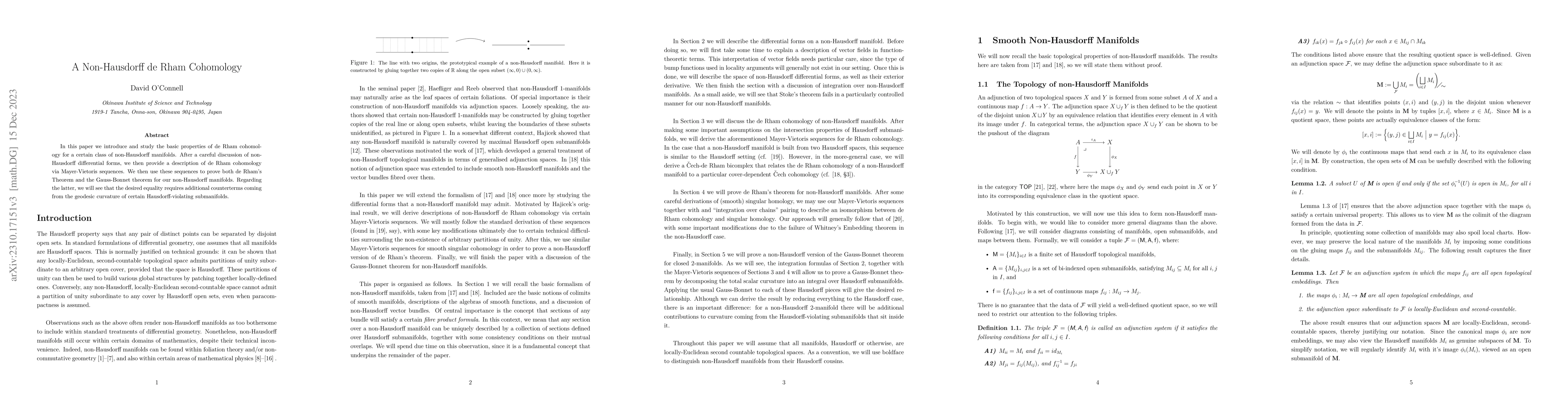 Thumbnail for A Non-Hausdorff de Rham Cohomology