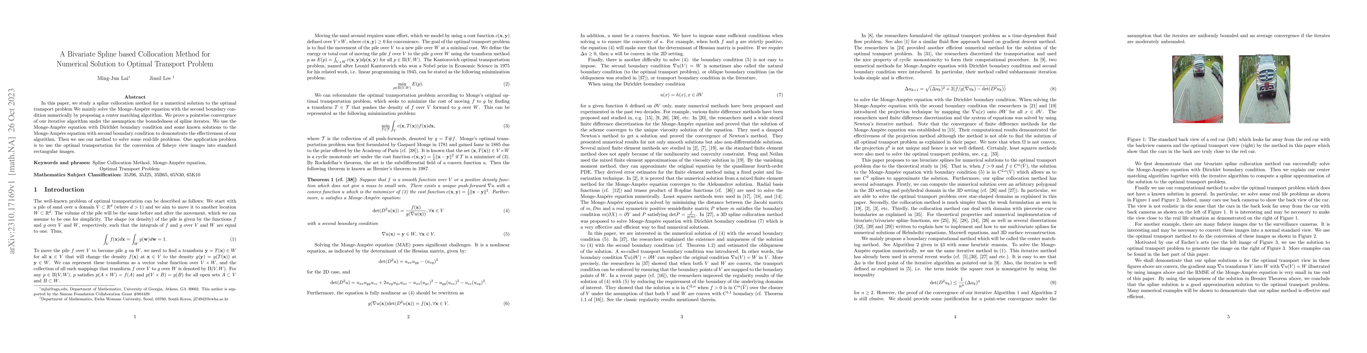 Thumbnail for A Bivariate Spline based Collocation Method for Numerical Solution to
  Optimal Transport Problem