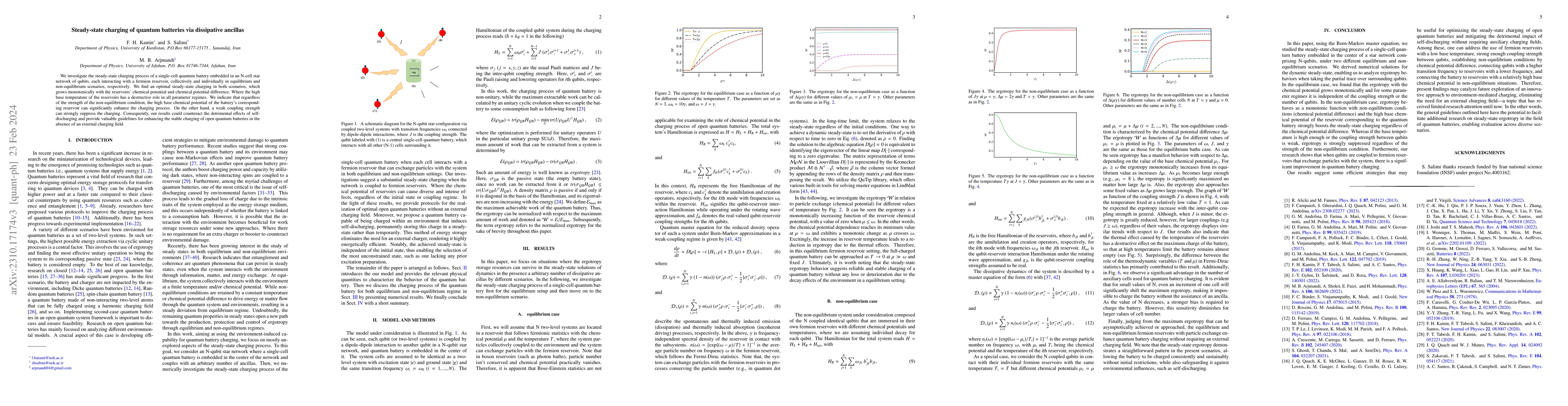 Thumbnail for Steady-state charging of quantum batteries via dissipative ancillas