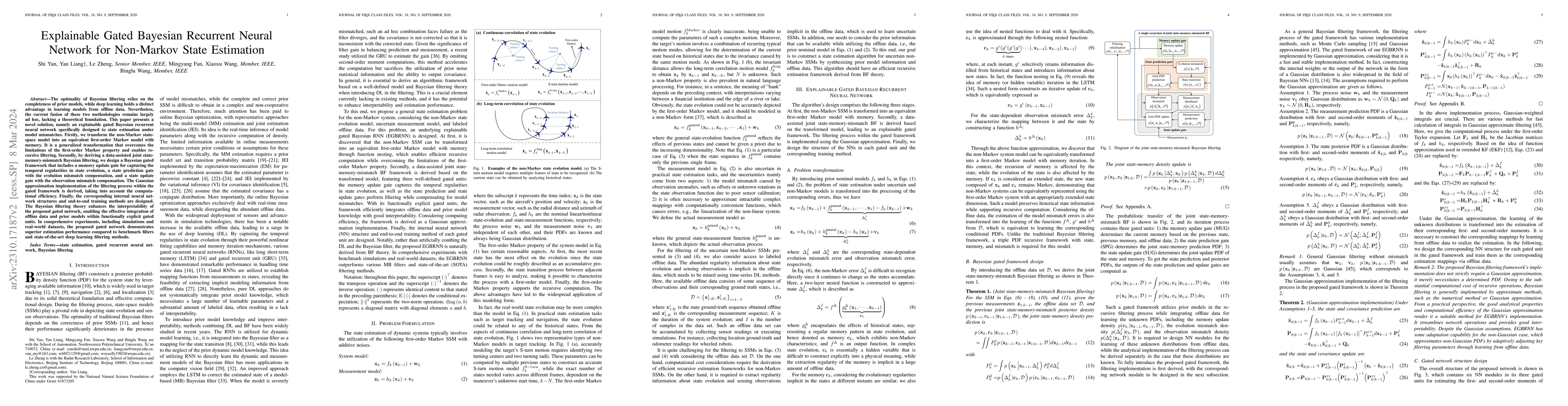 Thumbnail for Explainable Gated Bayesian Recurrent Neural Network for Non-Markov State
  Estimation