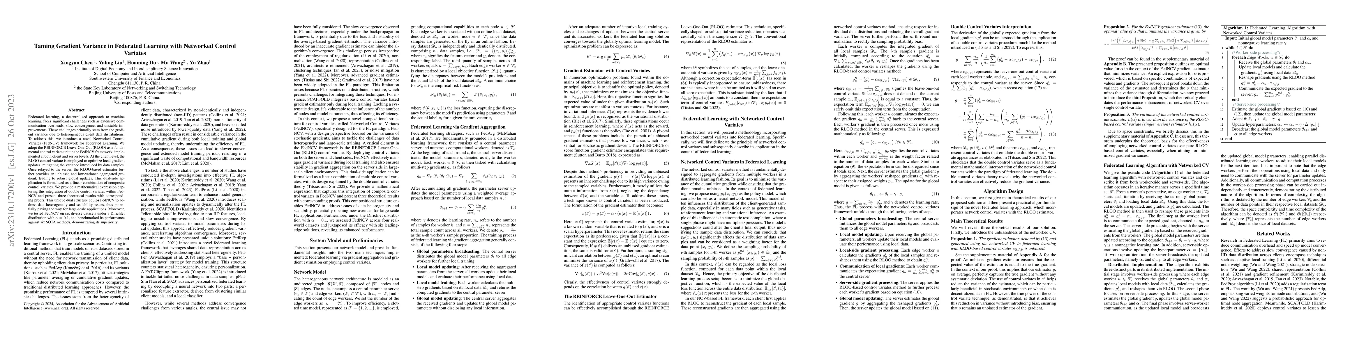 Thumbnail for Taming Gradient Variance in Federated Learning with Networked Control
  Variates