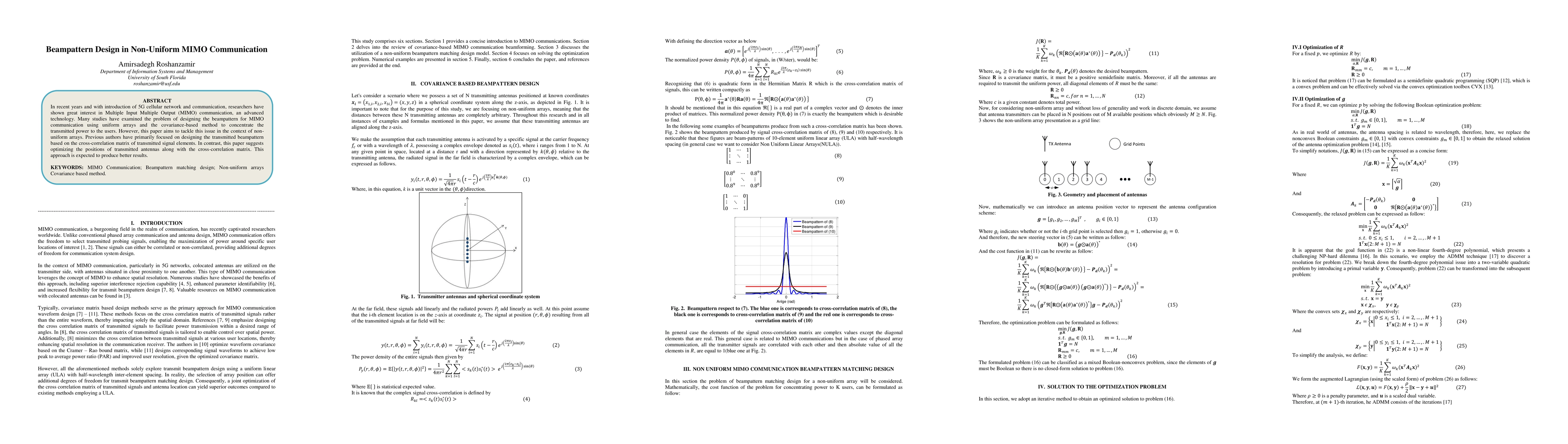Thumbnail for Beampattern Design in Non-Uniform MIMO Communication
