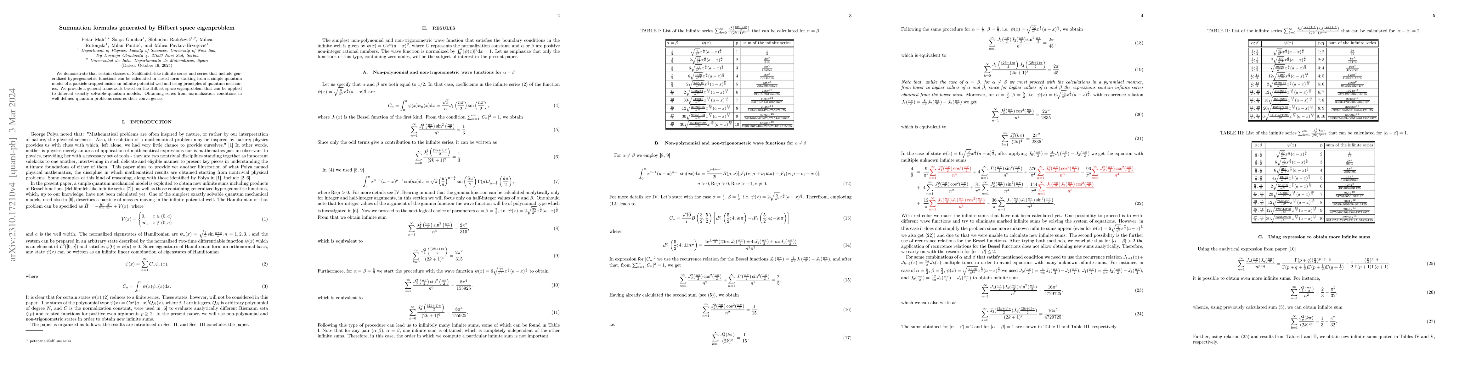 Thumbnail for Summation formulas generated by Hilbert space eigenproblem