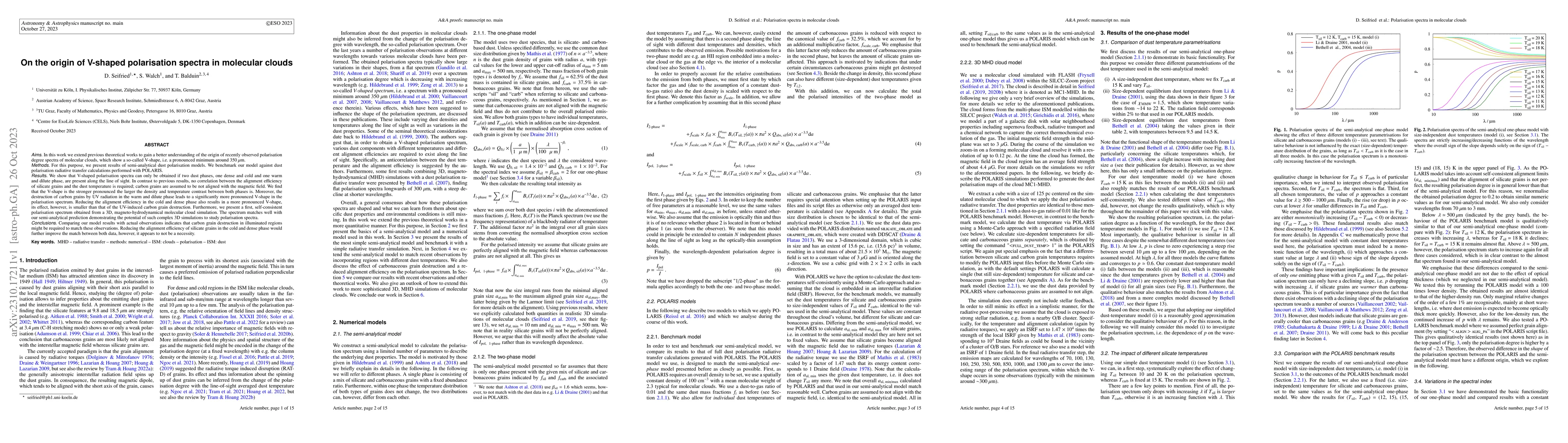 Thumbnail for On the origin of V-shaped polarisation spectra in molecular clouds