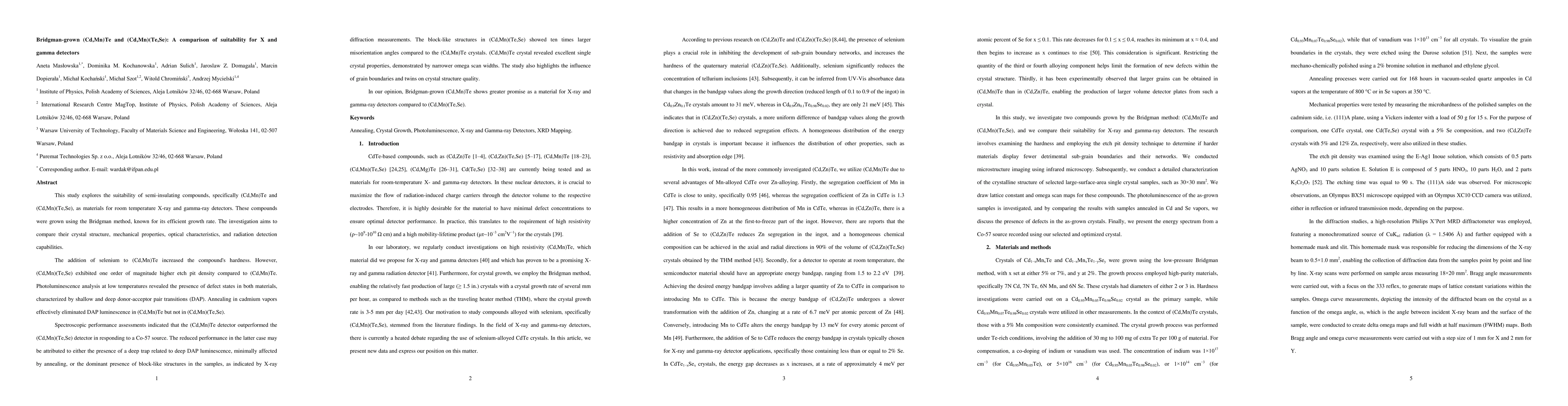 Thumbnail for Bridgman-grown (Cd,Mn)Te and (Cd,Mn)(Te,Se): A comparison of suitability
  for X and gamma detectors