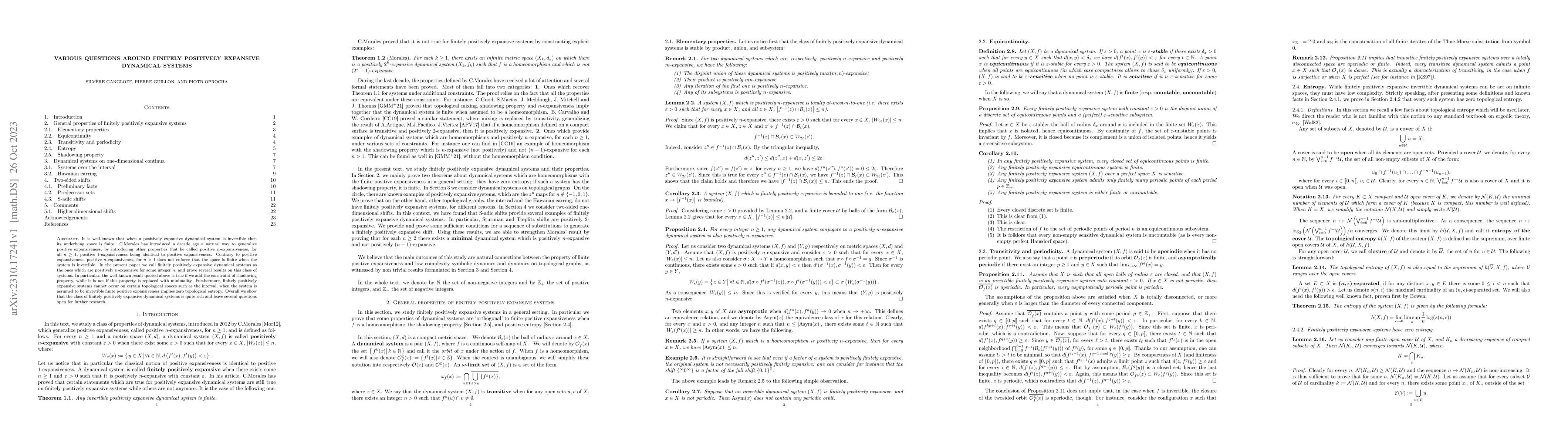 Thumbnail for Various questions around finitely positively expansive dynamical systems