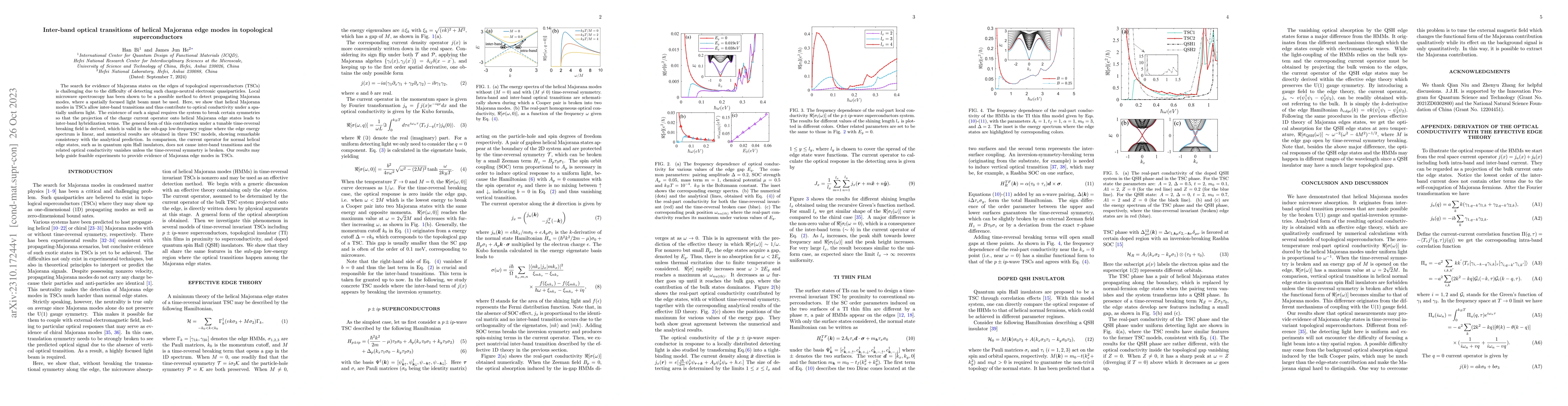Thumbnail for Inter-band optical transitions of helical Majorana edge modes in
  topological superconductors