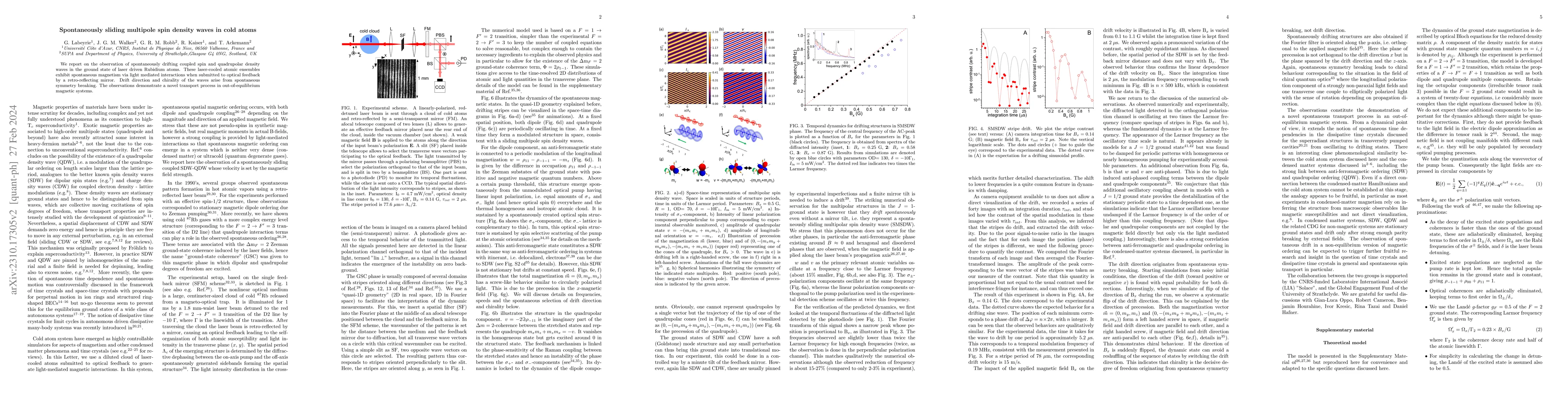 Thumbnail for Spontaneously sliding multipole spin density waves in cold atoms