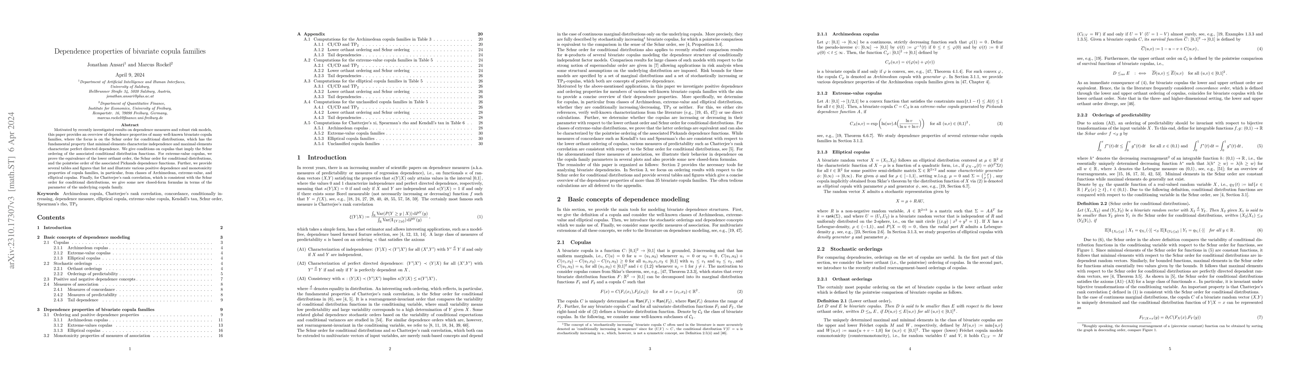 Thumbnail for Dependence properties of bivariate copula families