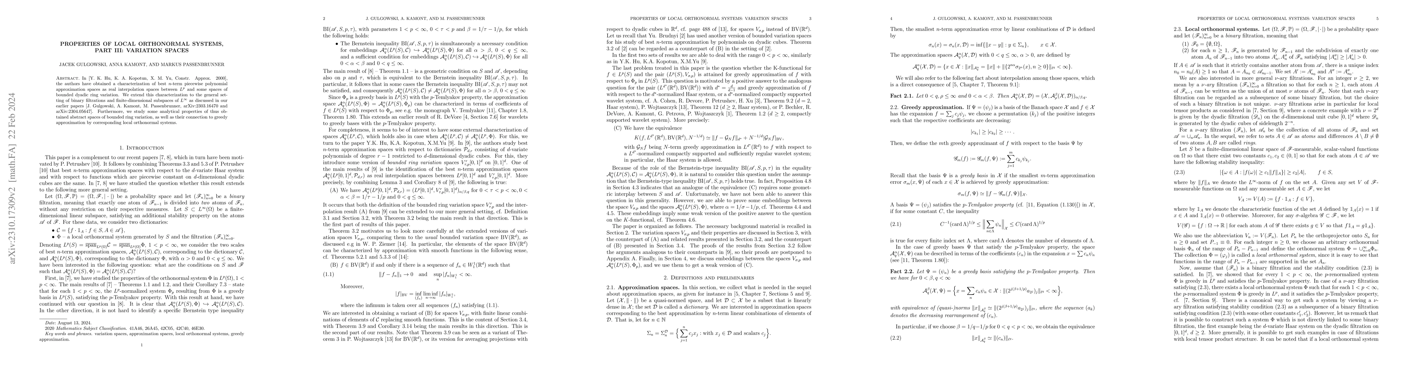 Thumbnail for Properties of local orthonormal systems, Part III: Variation spaces