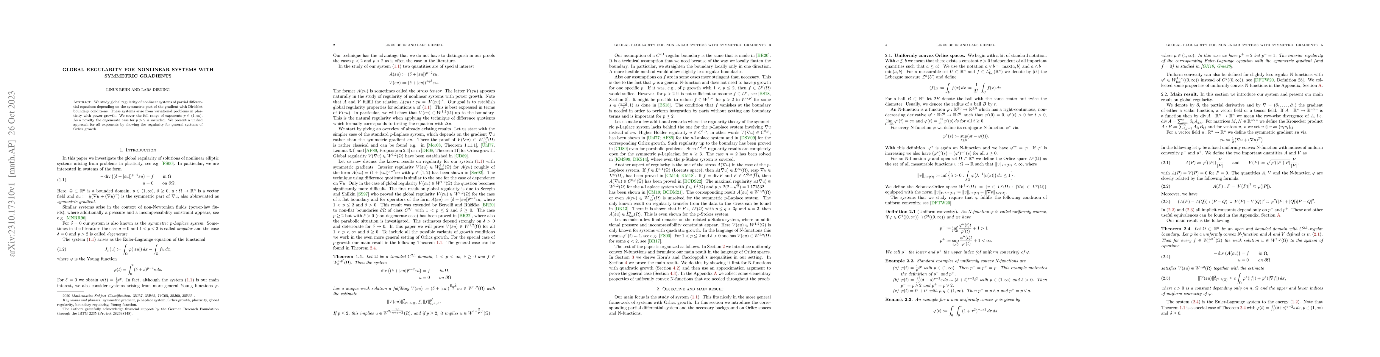 Thumbnail for Global regularity for nonlinear systems with symmetric gradients