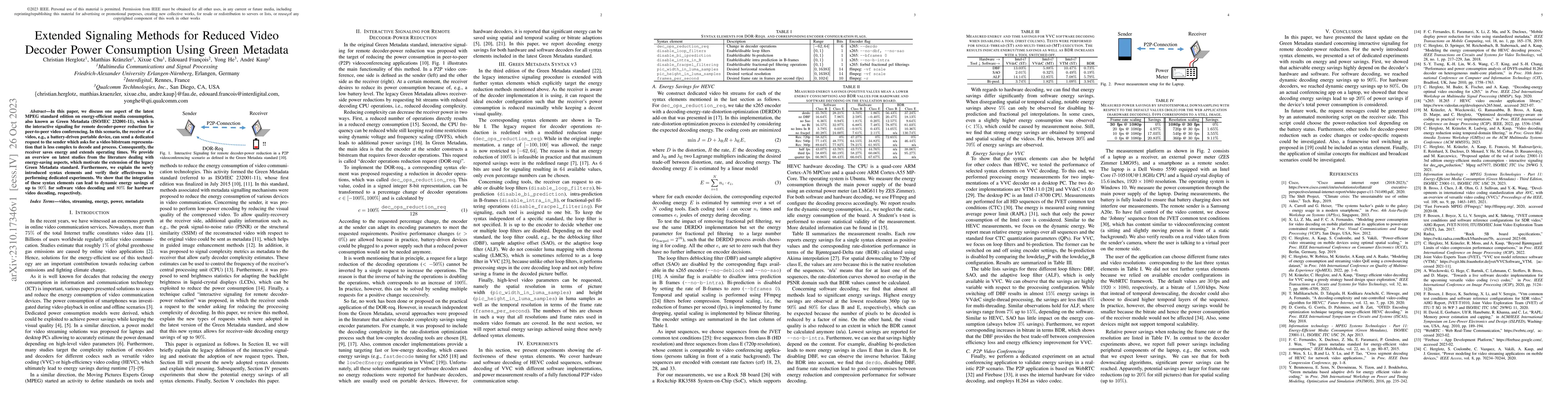 Thumbnail for Extended Signaling Methods for Reduced Video Decoder Power Consumption
  Using Green Metadata