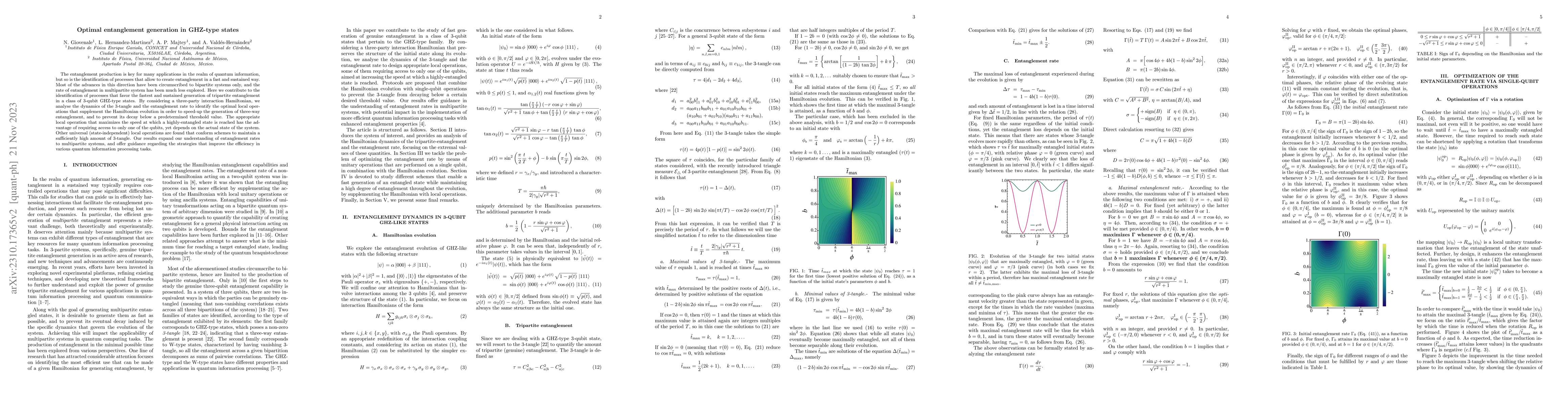 Thumbnail for Optimal entanglement generation in GHZ-type states