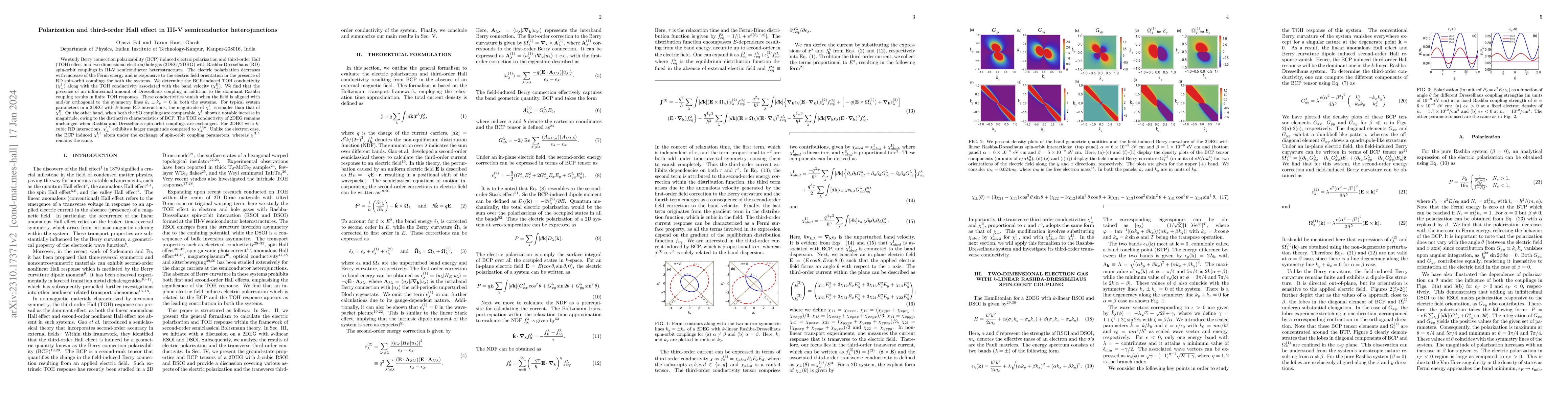Thumbnail for Polarization and third-order Hall effect in III-V semiconductor
  heterojunctions
