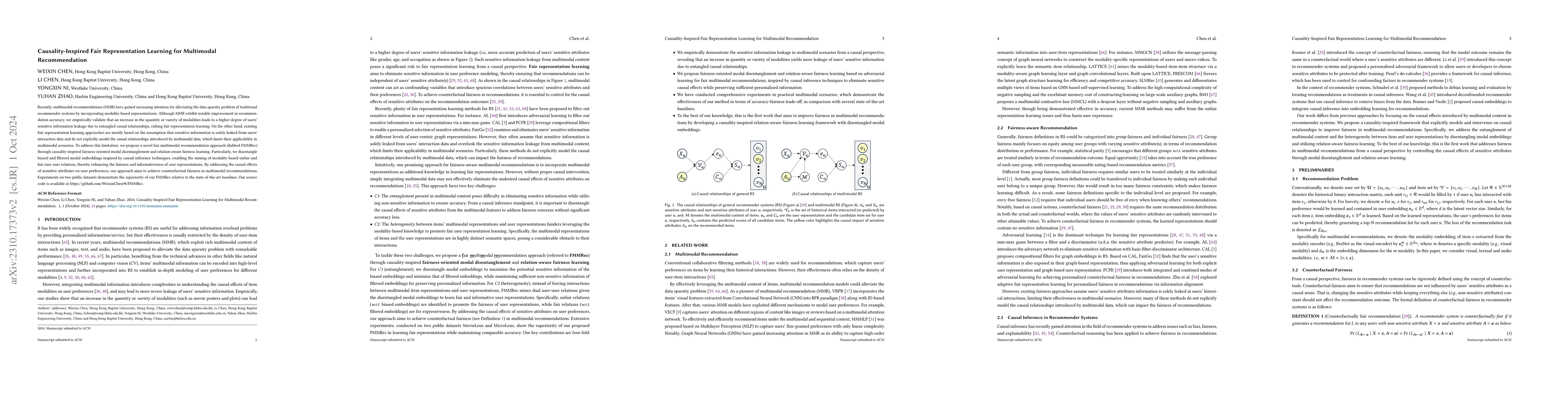 Thumbnail for FMMRec: Fairness-aware Multimodal Recommendation