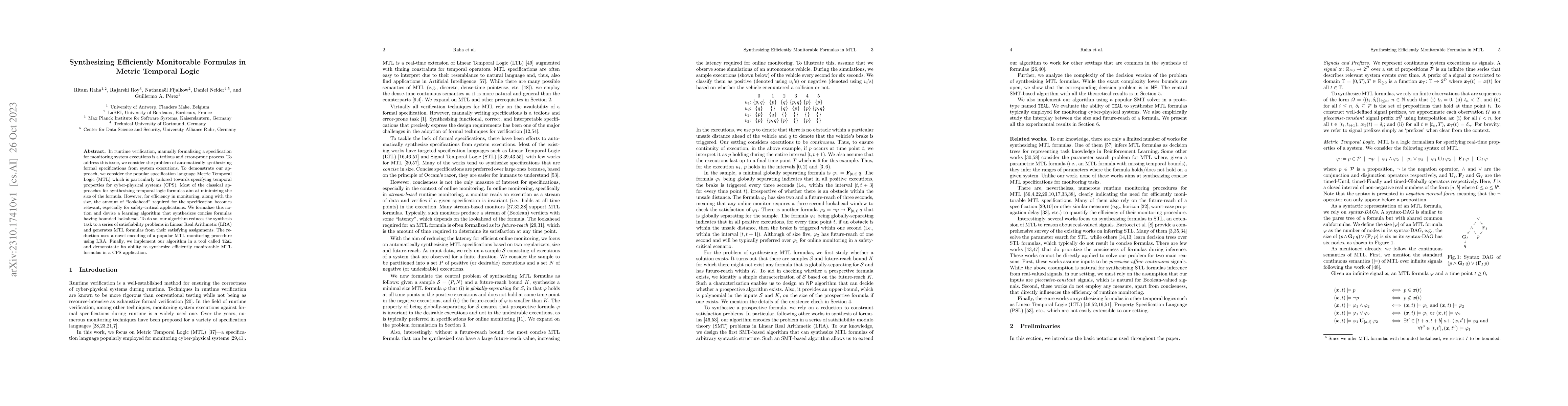 Thumbnail for Synthesizing Efficiently Monitorable Formulas in Metric Temporal Logic