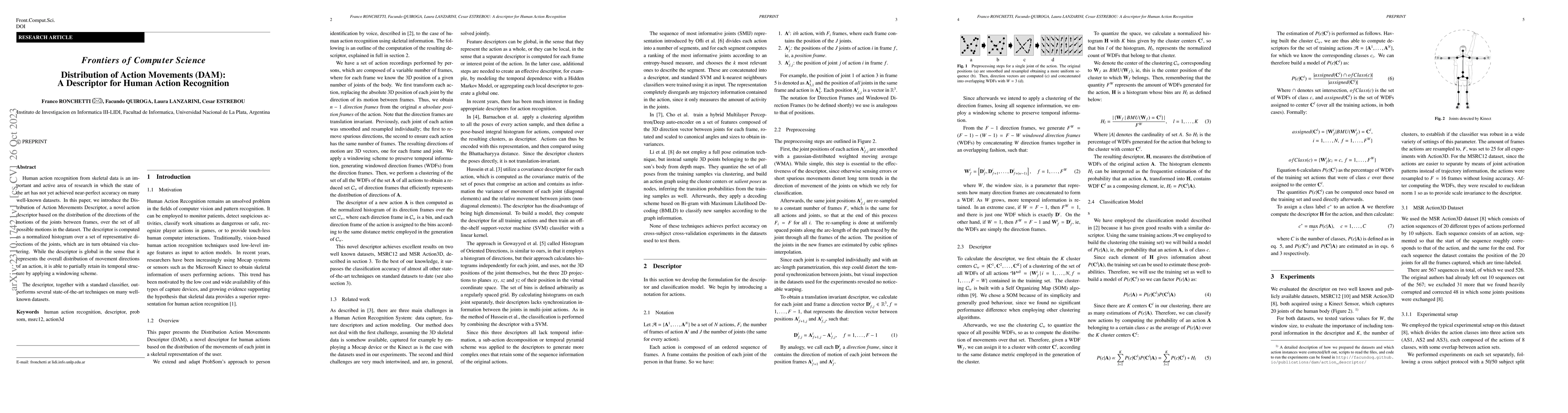 Thumbnail for Distribution of Action Movements (DAM): A Descriptor for Human Action
  Recognition