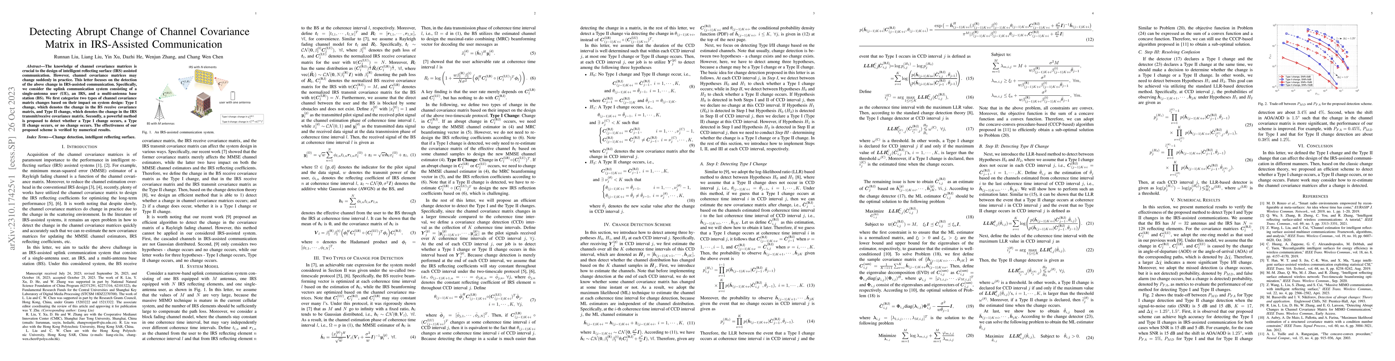 Thumbnail for Detecting Abrupt Change of Channel Covariance Matrix in IRS-Assisted
  Communication