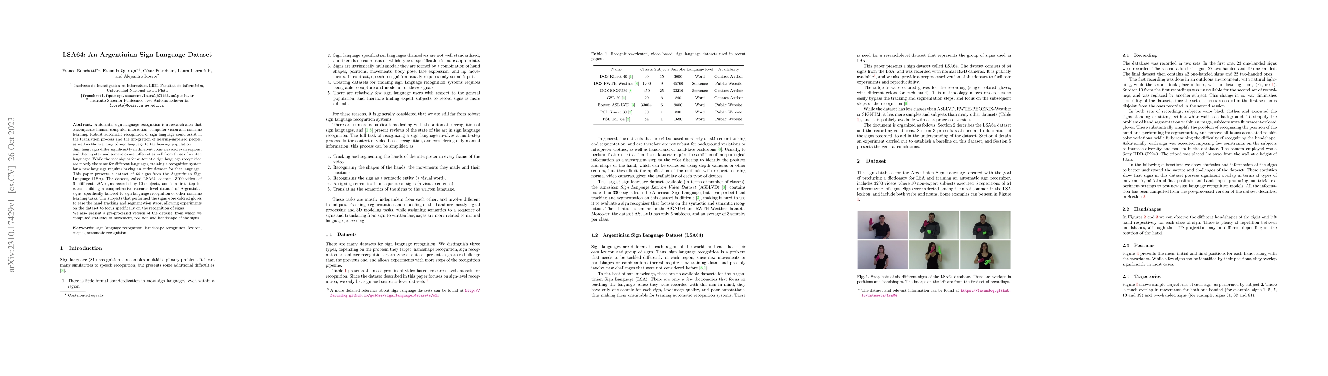 Thumbnail for LSA64: An Argentinian Sign Language Dataset