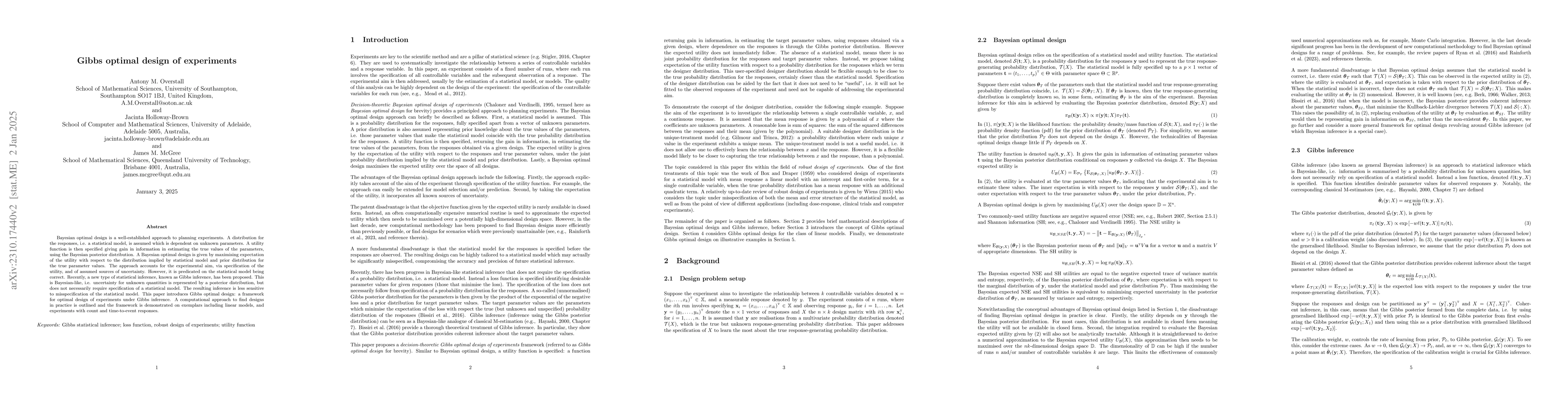 Thumbnail for Gibbs optimal design of experiments