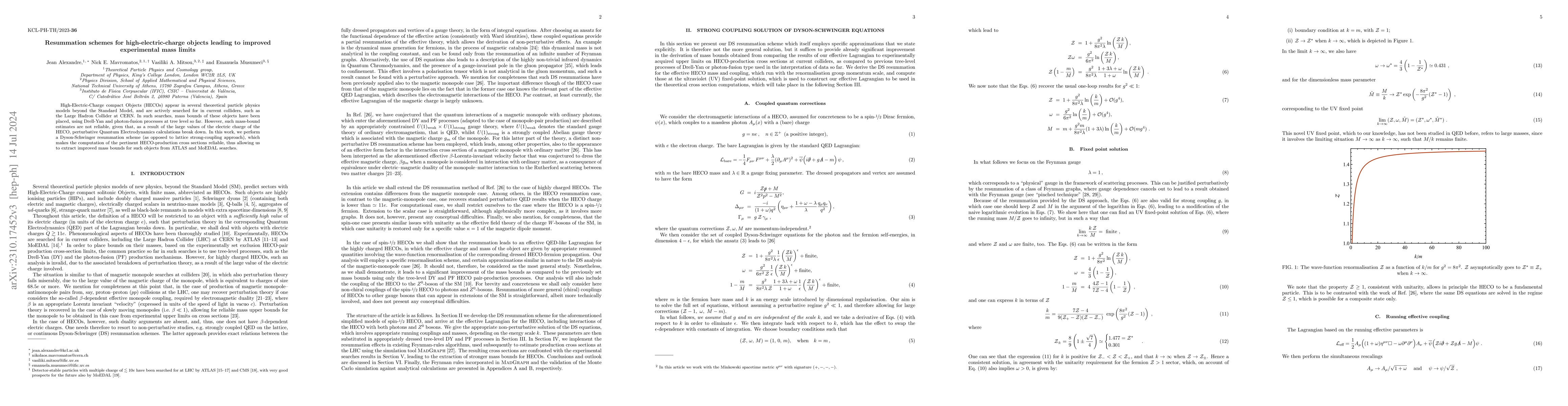 Thumbnail for Resummation schemes for high-electric-charge objects leading to improved
  experimental mass limits