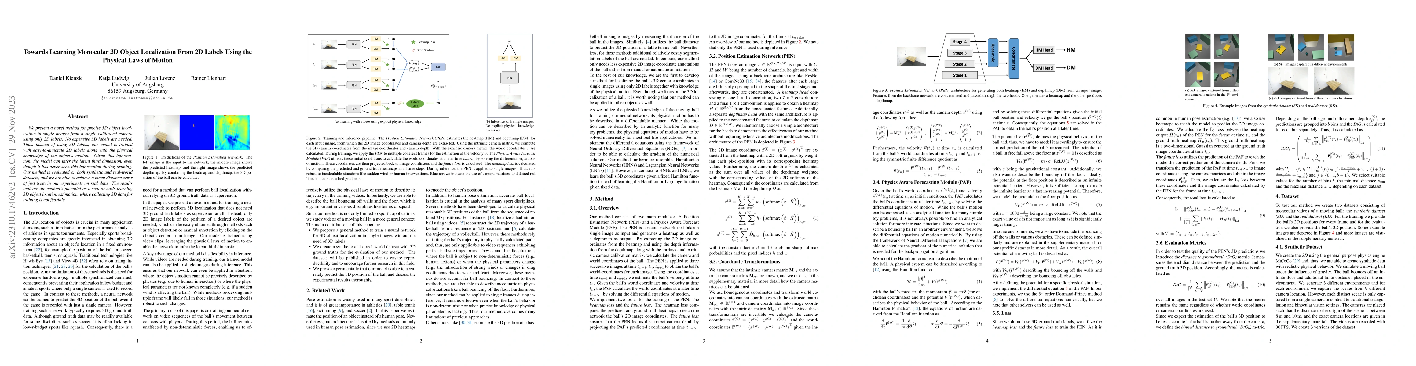 Thumbnail for Towards Learning Monocular 3D Object Localization From 2D Labels using
  the Physical Laws of Motion