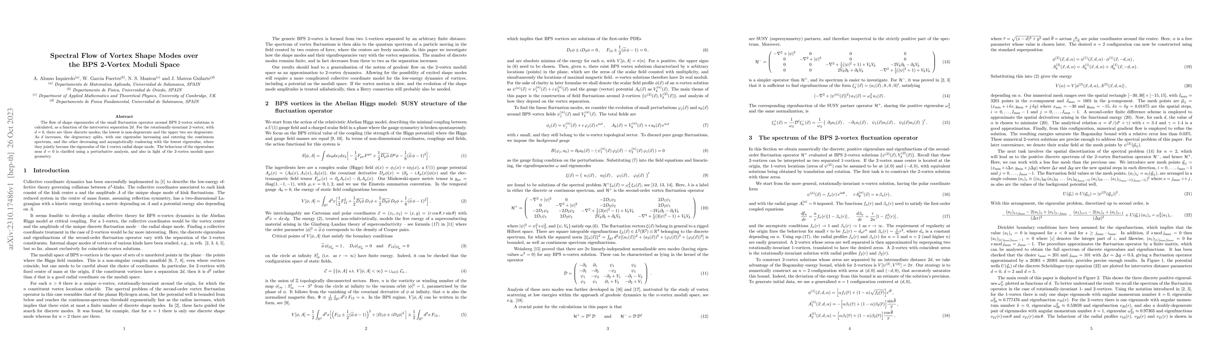 Thumbnail for Spectral Flow of Vortex Shape Modes over the BPS 2-Vortex Moduli Space