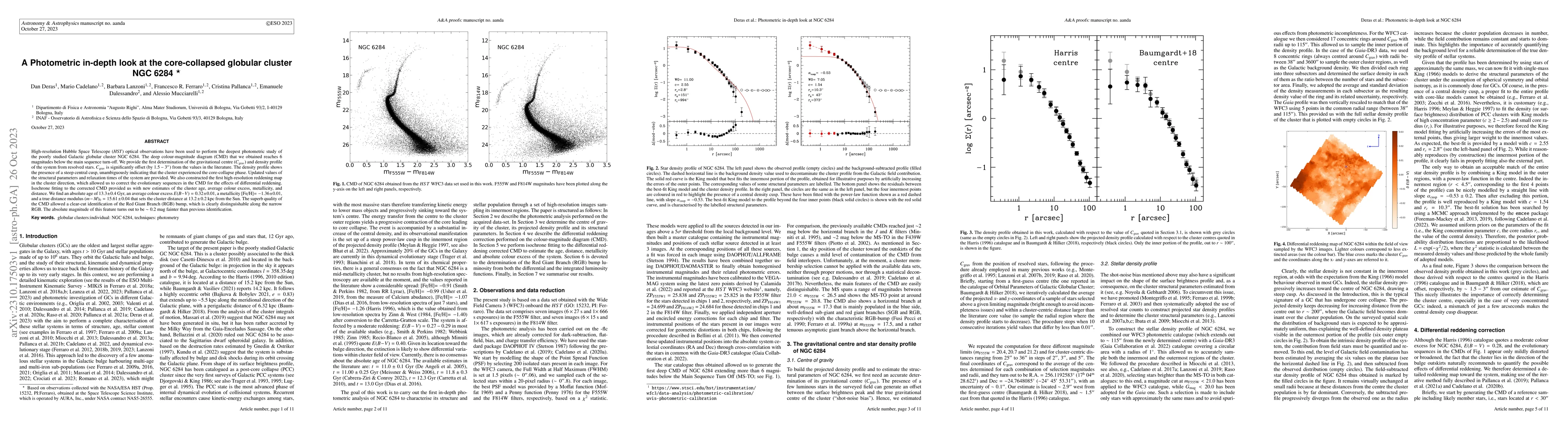 Thumbnail for A Photometric in-depth look at the core-collapsed globular cluster NGC
  6284